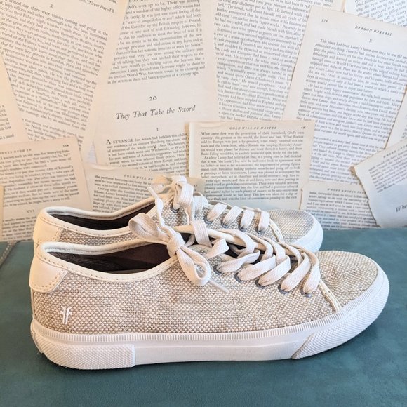 Frye Shoes - Frye Gia Canvas Low Lace Up Off White Jute Neutral Boho Size 6.5